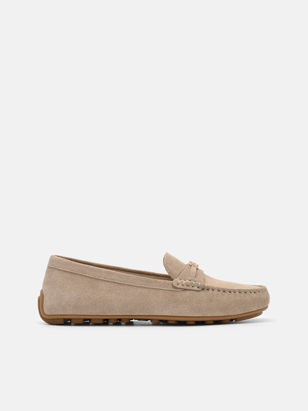 Leather Icon Driving Shoes - Taupe