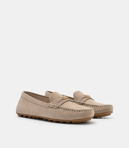 Leather Icon Driving Shoes - Taupe