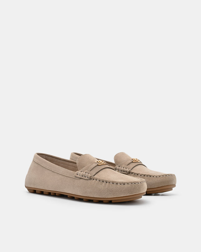 Leather Icon Driving Shoes - Taupe