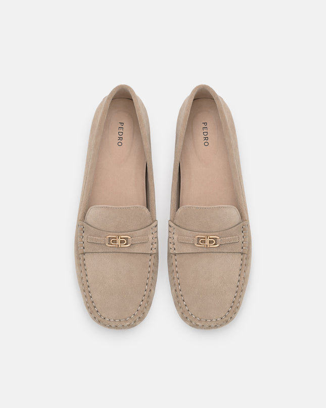 Leather Icon Driving Shoes - Taupe