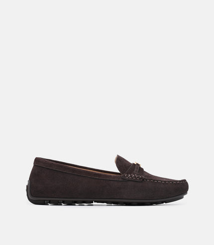 Leather Icon Driving Shoes - Dark Brown