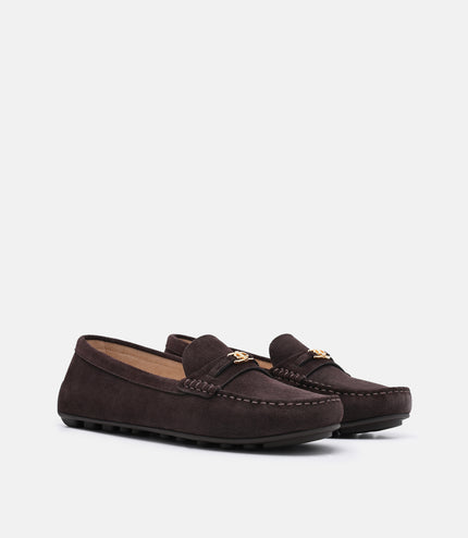 Leather Icon Driving Shoes - Dark Brown