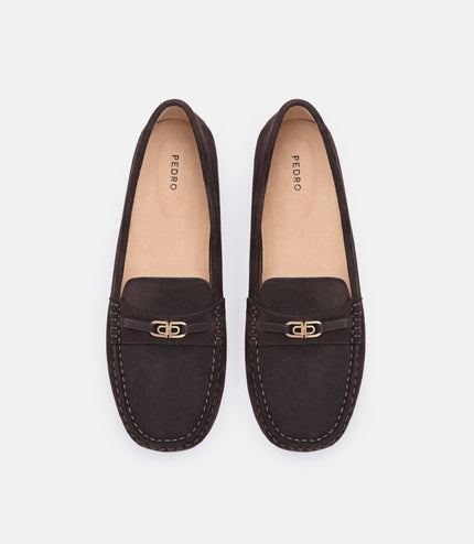 Leather Icon Driving Shoes - Dark Brown