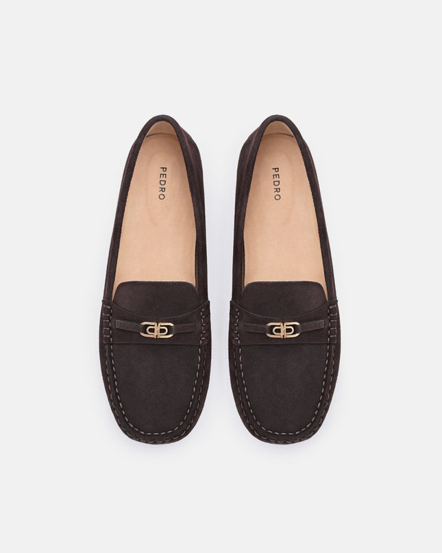 Leather Icon Driving Shoes - Dark Brown