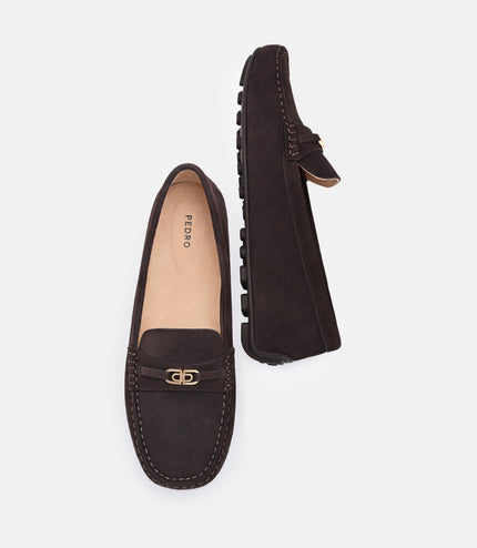 Leather Icon Driving Shoes - Dark Brown