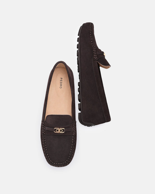 Leather Icon Driving Shoes - Dark Brown