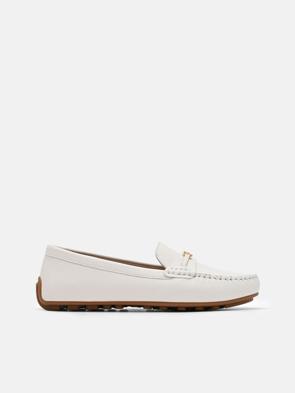 Leather Icon Driving Shoes - Chalk