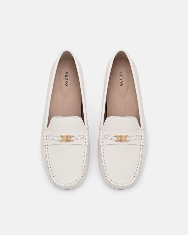 Leather Icon Driving Shoes - Chalk
