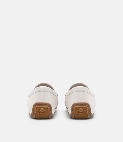 Leather Icon Driving Shoes - Chalk