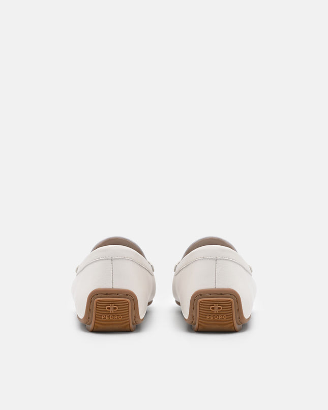 Leather Icon Driving Shoes - Chalk
