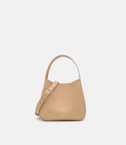 Dana Leather Bucket Bag - Nude