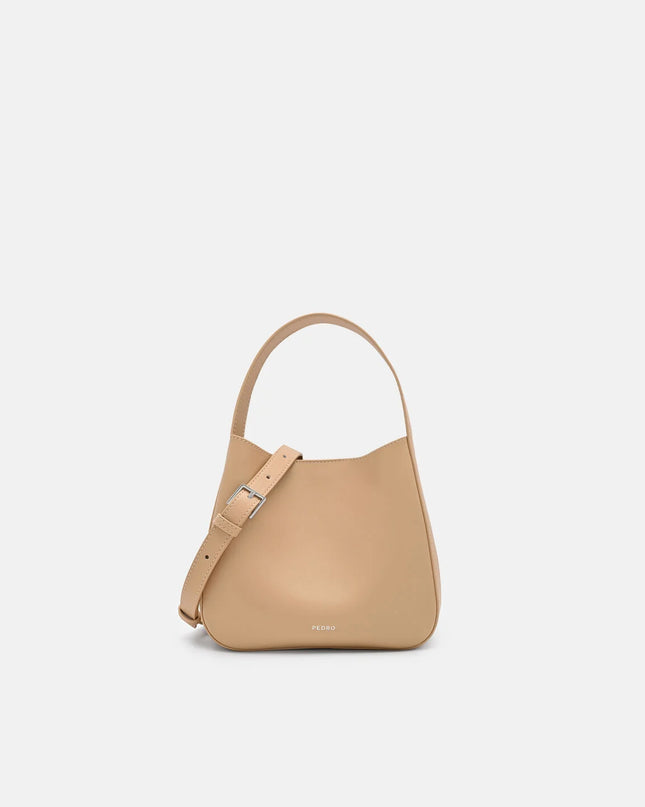 Dana Leather Bucket Bag - Nude
