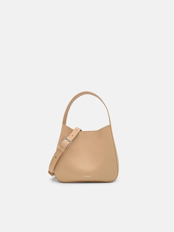 Dana Leather Bucket Bag - Nude