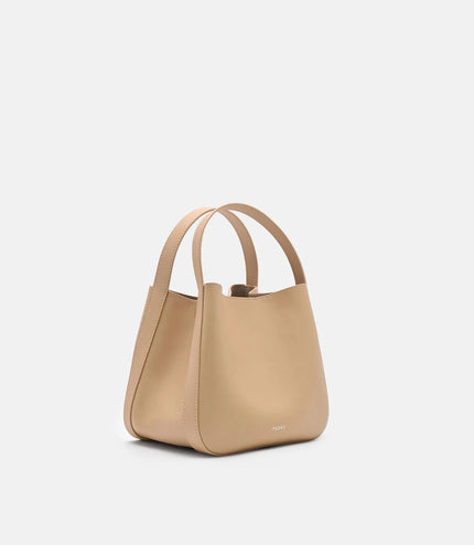 Dana Leather Bucket Bag - Nude