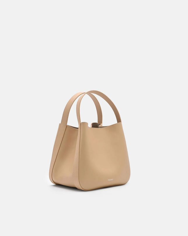 Dana Leather Bucket Bag - Nude