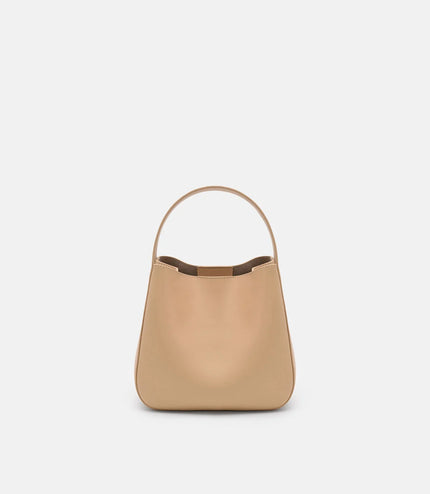 Dana Leather Bucket Bag - Nude