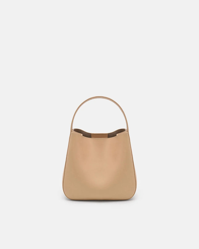 Dana Leather Bucket Bag - Nude
