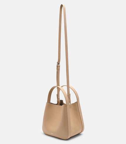 Dana Leather Bucket Bag - Nude