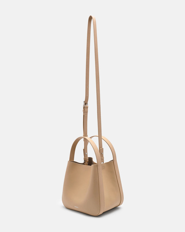 Dana Leather Bucket Bag - Nude