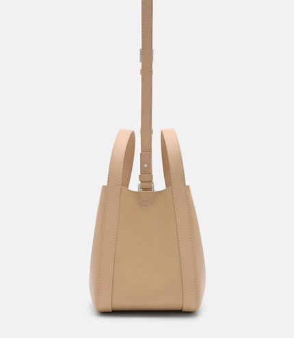 Dana Leather Bucket Bag - Nude