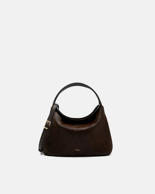 Leather Hobo Bag - Dark Brown