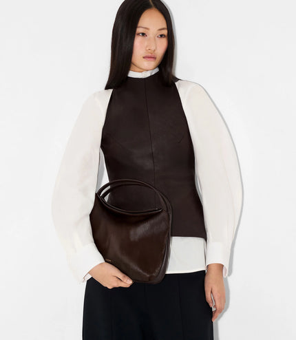 Leather Hobo Bag - Dark Brown