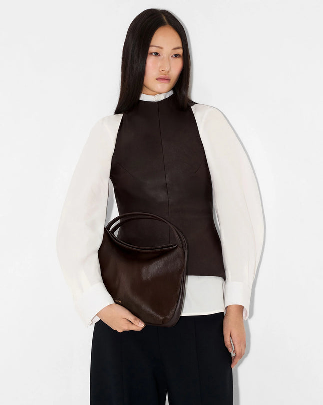 Leather Hobo Bag - Dark Brown