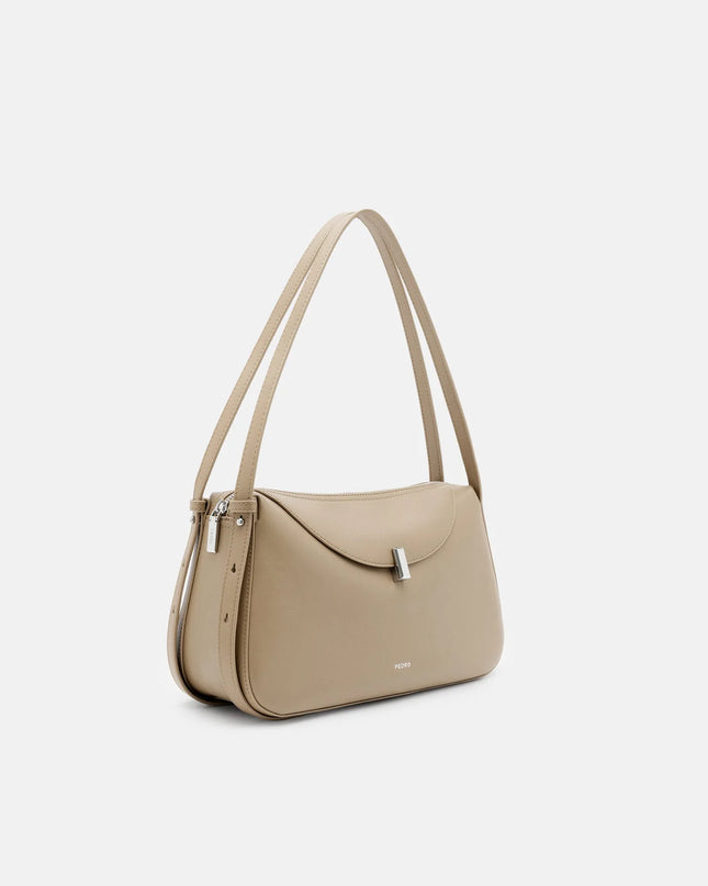 Leather Shoulder Bag - Light Taupe