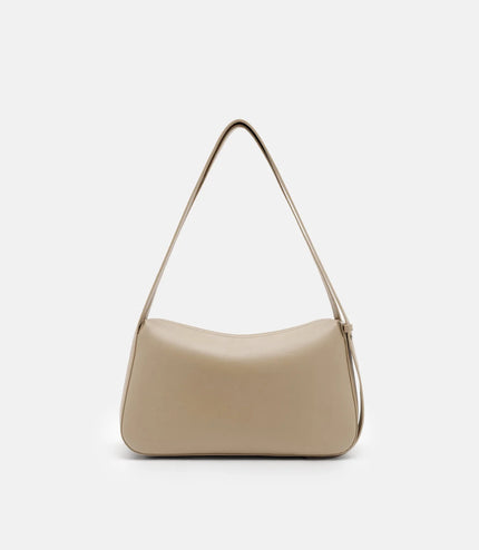 Leather Shoulder Bag - Light Taupe