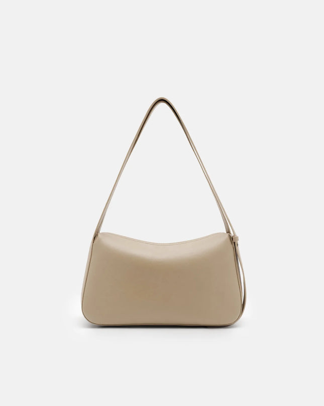 Leather Shoulder Bag - Light Taupe