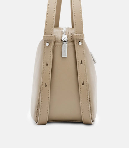 Leather Shoulder Bag - Light Taupe