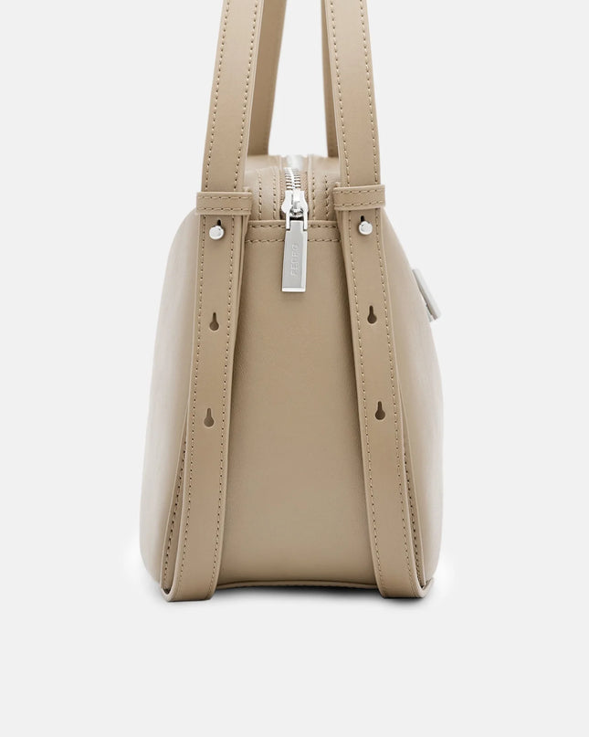 Leather Shoulder Bag - Light Taupe