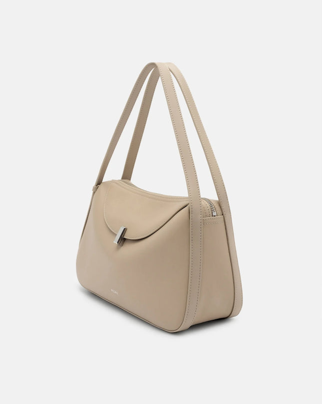 Leather Shoulder Bag - Light Taupe