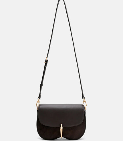 Mount Calf Hair Shoulder Bag - Dark Brown Pony