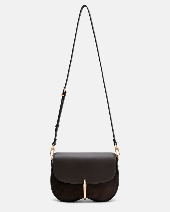 Mount Calf Hair Shoulder Bag - Dark Brown Pony