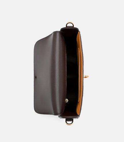 Mount Calf Hair Shoulder Bag - Dark Brown Pony