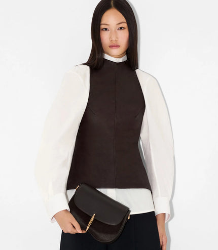 Mount Calf Hair Shoulder Bag - Dark Brown Pony