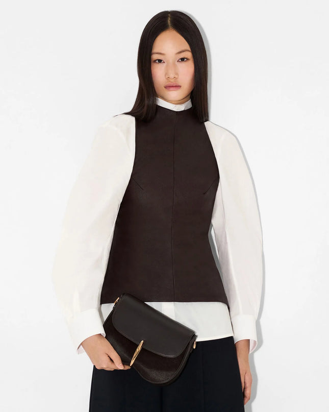 Mount Calf Hair Shoulder Bag - Dark Brown Pony