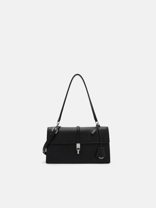 Hitch Flap Shoulder Bag - Black