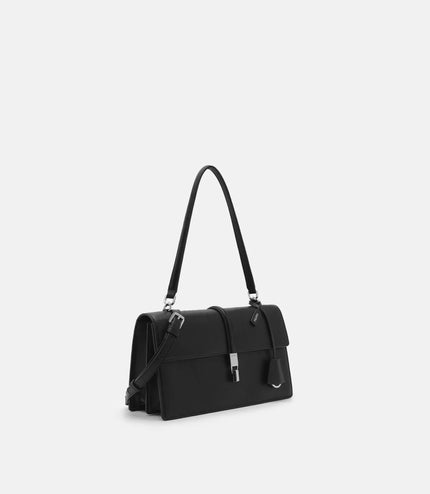 Hitch Flap Shoulder Bag - Black