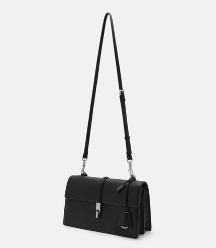 Hitch Flap Shoulder Bag - Black