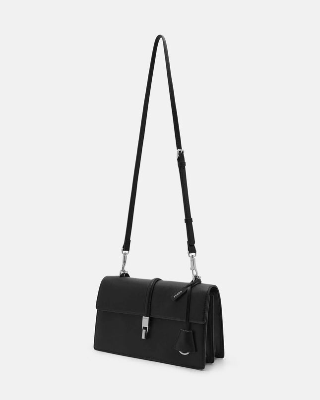 Hitch Flap Shoulder Bag - Black