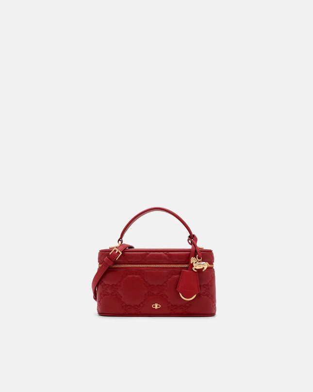 Ari Leather Quilted Shoulder Bag - Red