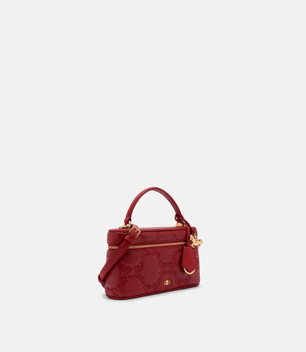 Ari Leather Quilted Shoulder Bag - Red