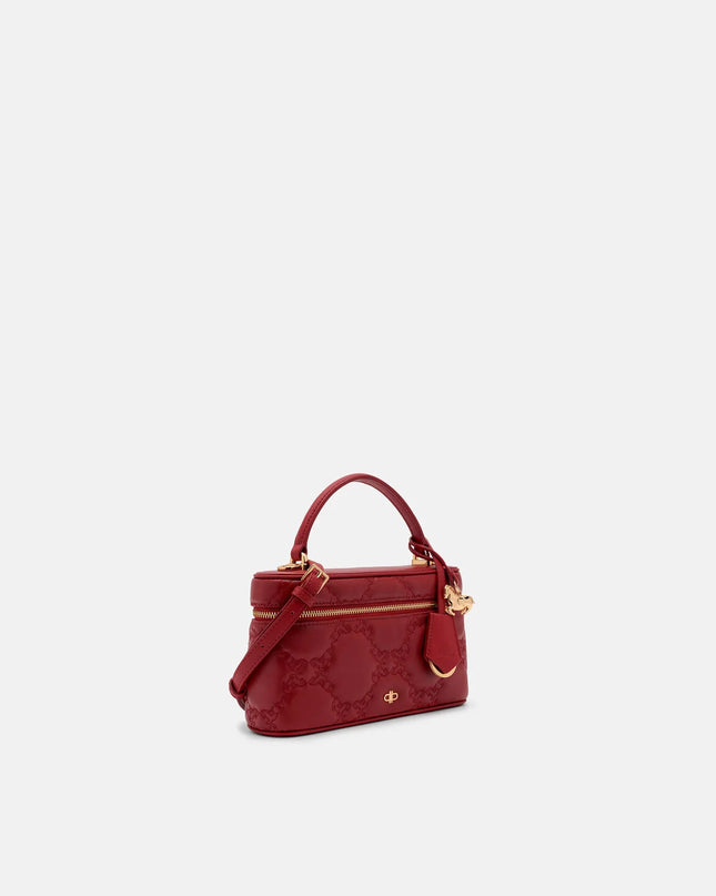 Ari Leather Quilted Shoulder Bag - Red
