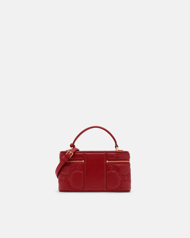 Ari Leather Quilted Shoulder Bag - Red