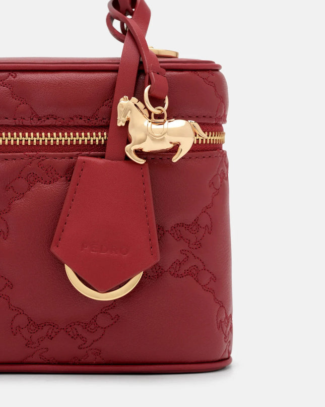 Ari Leather Quilted Shoulder Bag - Red