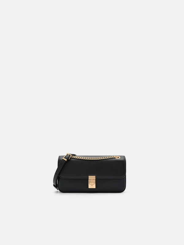 Farida Leather Mini Shoulder Bag - Black