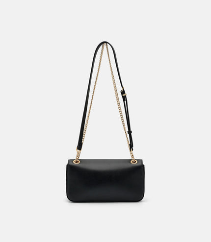 Farida Leather Mini Shoulder Bag - Black