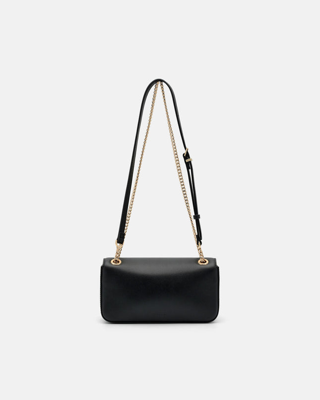 Farida Leather Mini Shoulder Bag - Black
